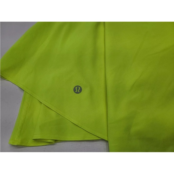 Lululemon Court Rival Perforated High Rise Skirt Long Highlighter Yellow… - Picture 3 of 10